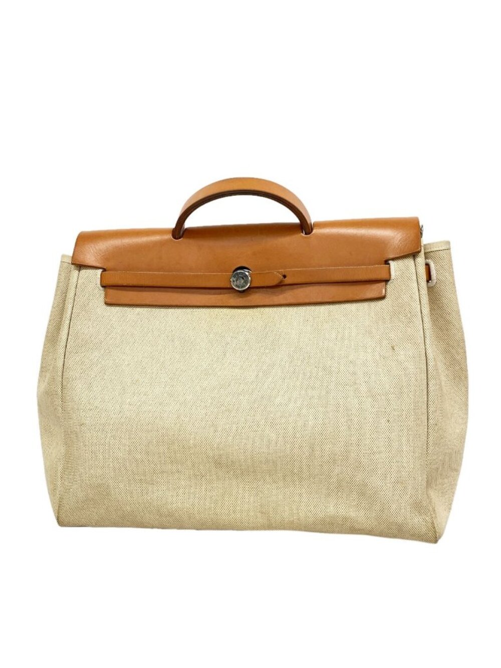 Hermes Handbag Herbag MM Toile H Natural Silver